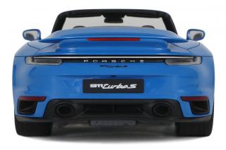 PORSCHE 911 (992) TURBO S CAB SHARK BLUE GT Spirit 1:18 Resinemodell (Türen, Motorhaube... nicht zu öffnen!)